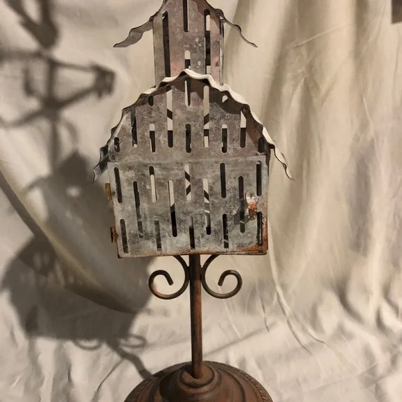 2 foot tall  Rooster Weather Vane candle holder all metal tin - Picture 4 of 11